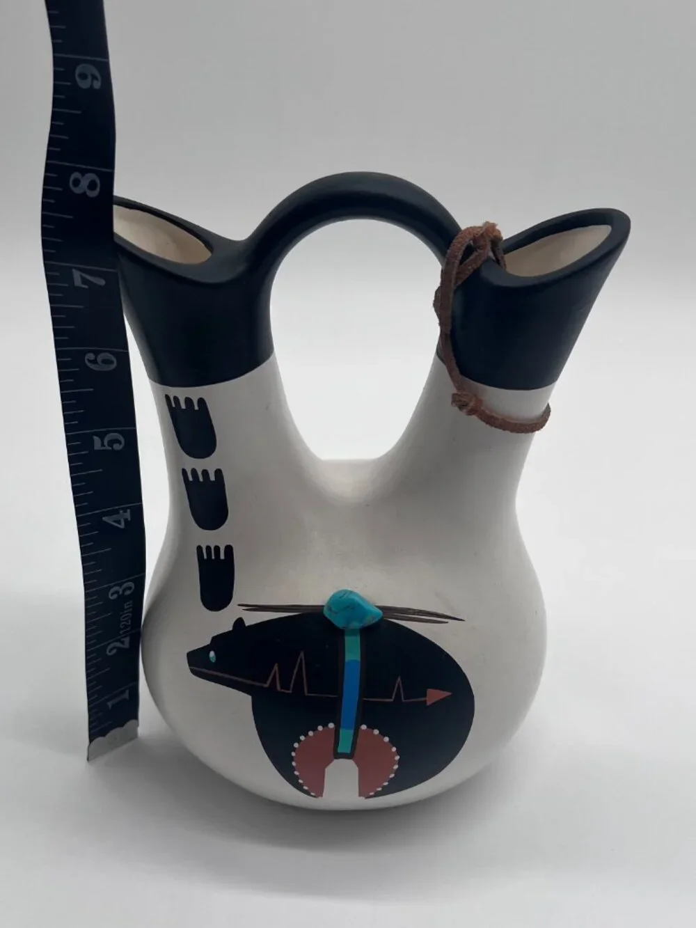 Navajo Wedding Vase Signed La Maya Hand Painted Southwestern Pottery